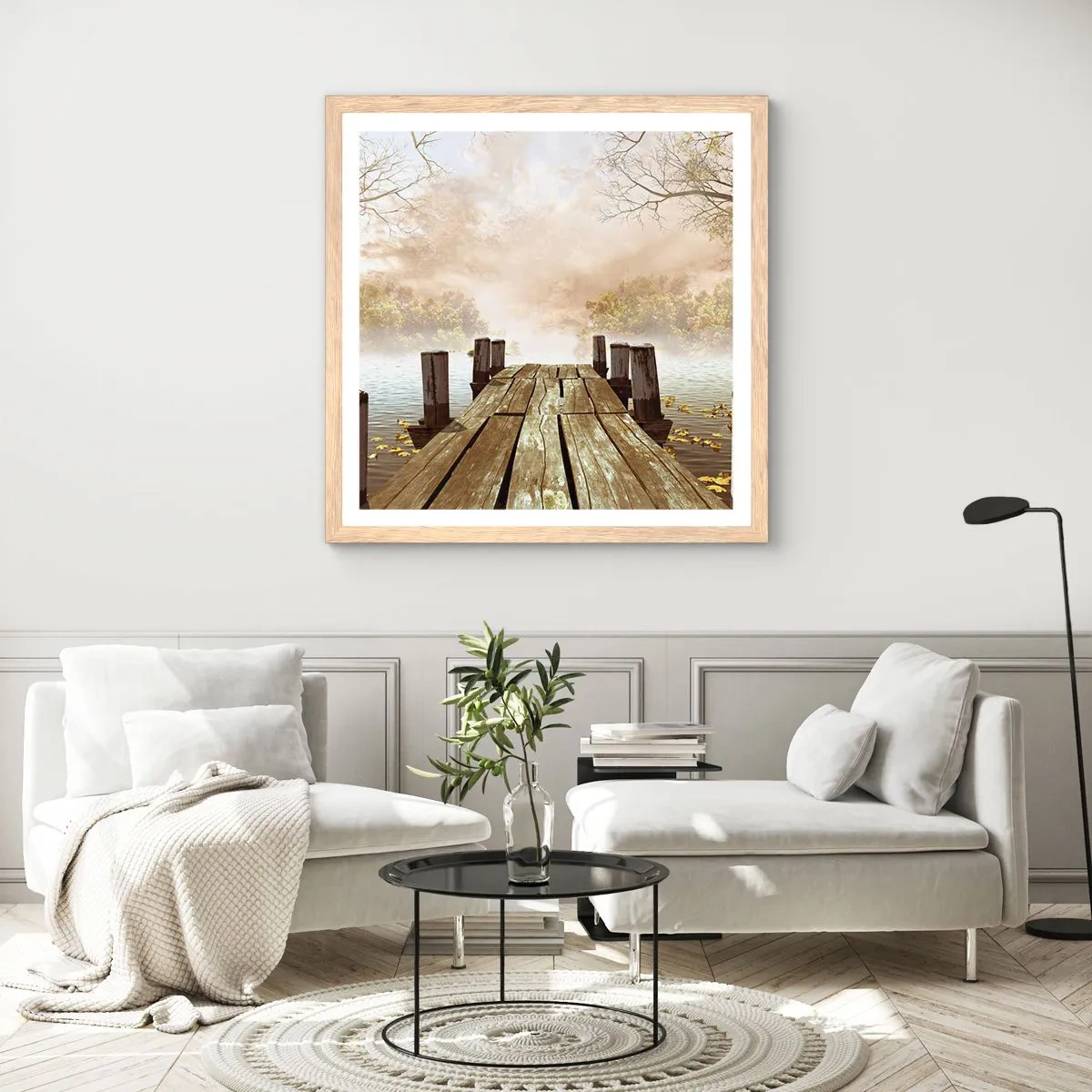 Affisch i ram av ljusek - Höstledsen - 50x50 cm