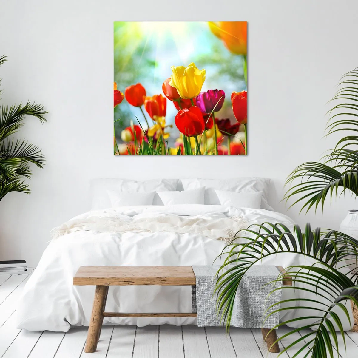 Canvastavla - Bild på duk - Solens alla färger - 70x70 cm