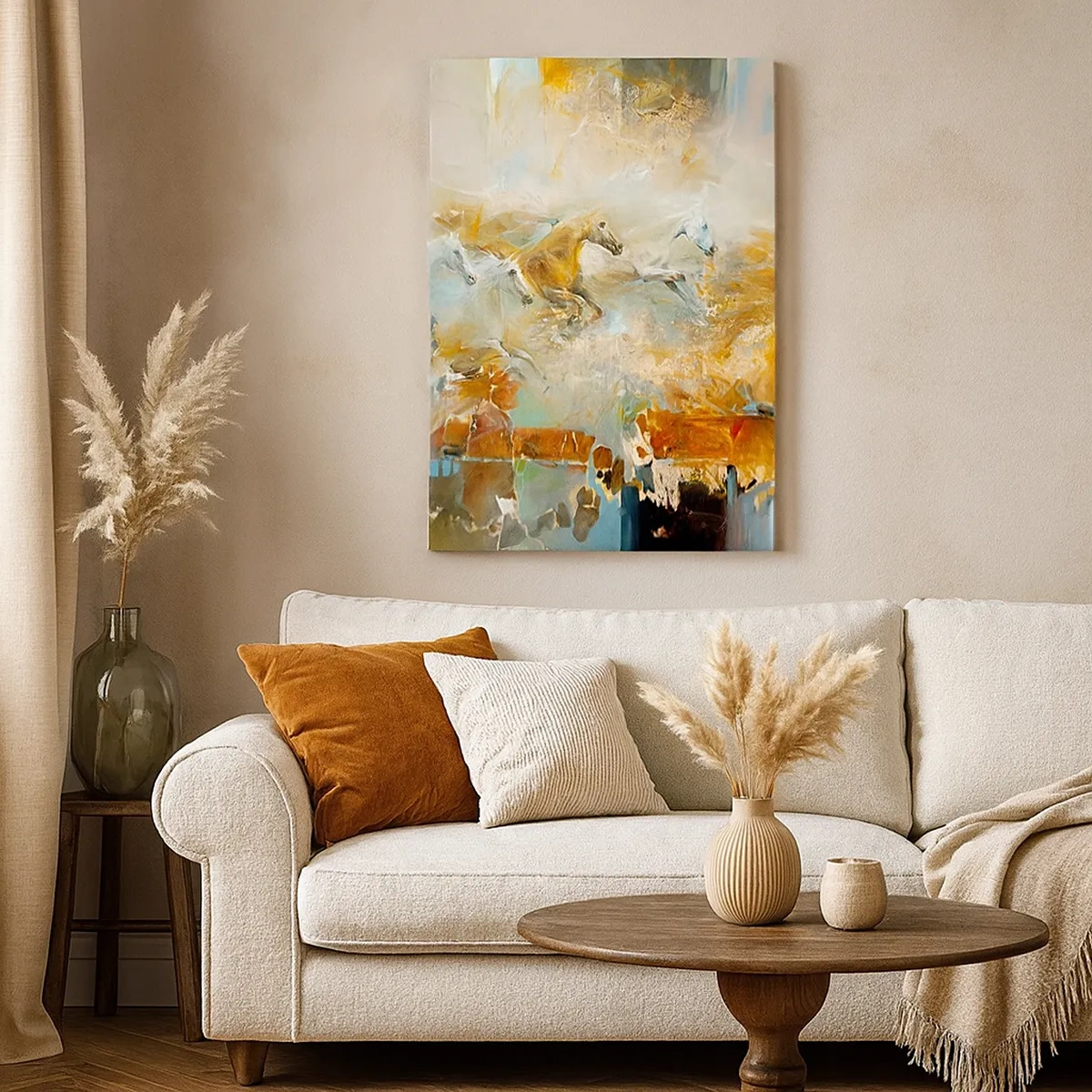 Canvastavla - Bild på duk - Galopp genom ljuset - 50x70 cm