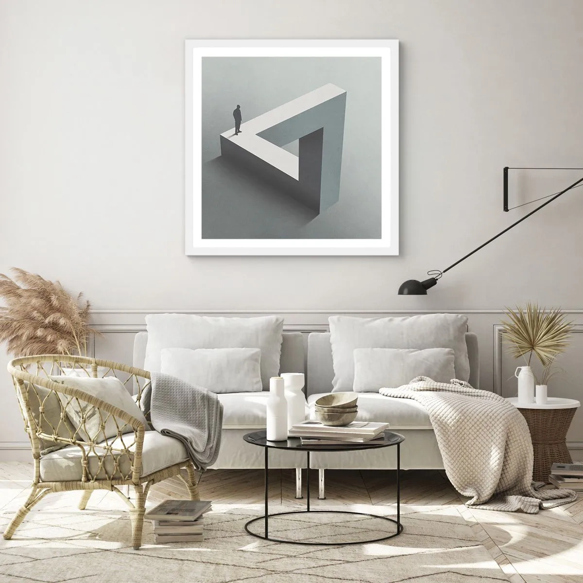 Affisch i vit ram - Och ändå möjligt - 50x50 cm