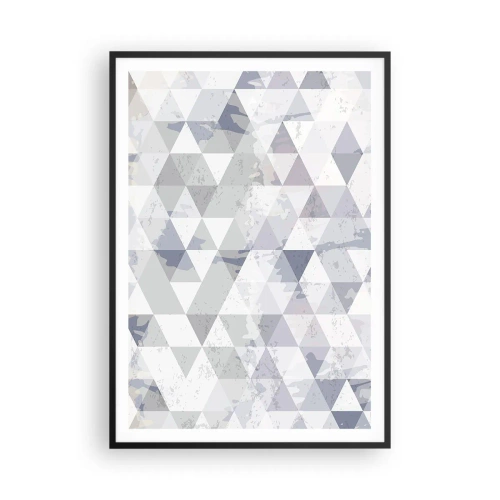 Affisch i svart ram - Trianglar - 70x100 cm