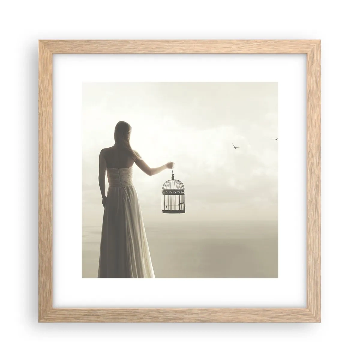 Affisch i ram av ljusek - Var fri - 30x30 cm