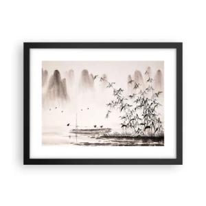 Affisch i svart ram - Risfältens tystnad - 40x30 cm