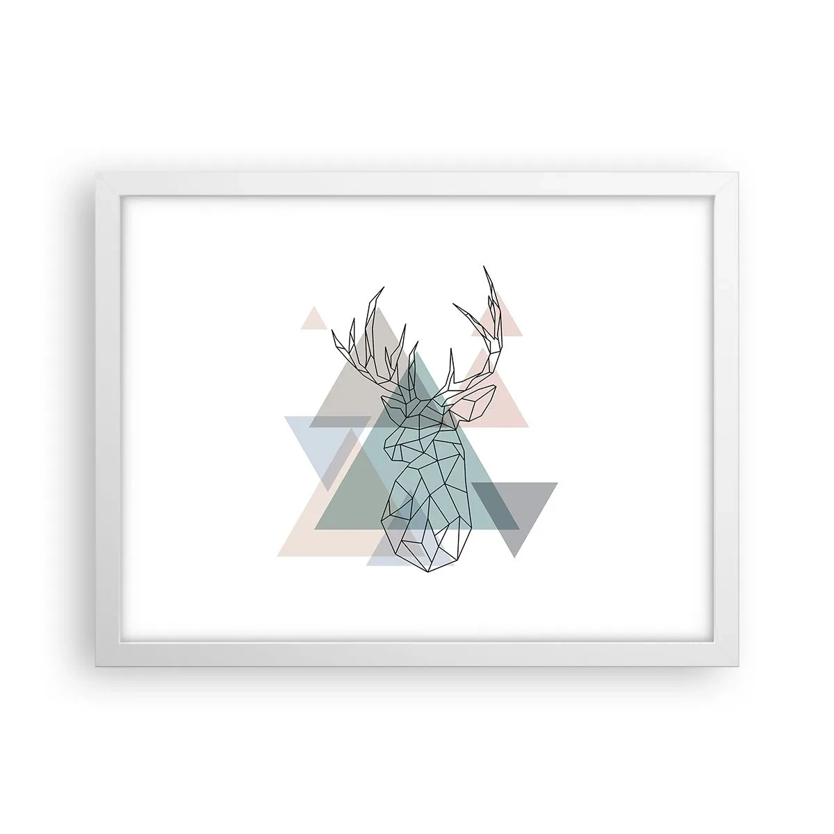Affisch i vit ram - I en geometrisk skog - 40x30 cm