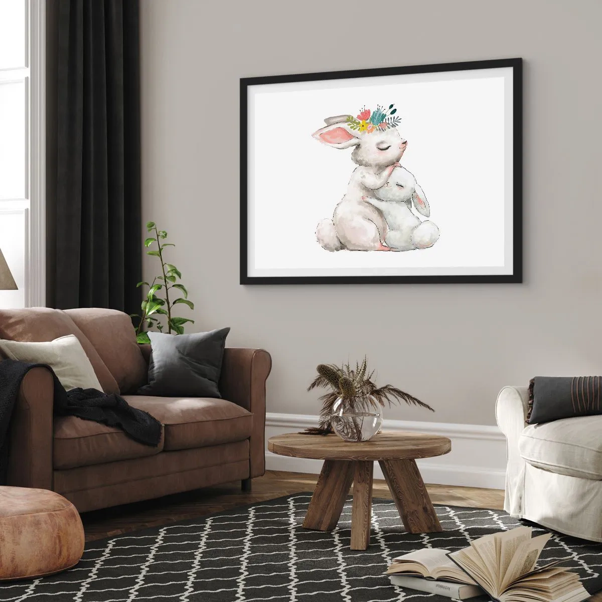 Affisch i svart ram - Alltid bäst hos mamma - 100x70 cm