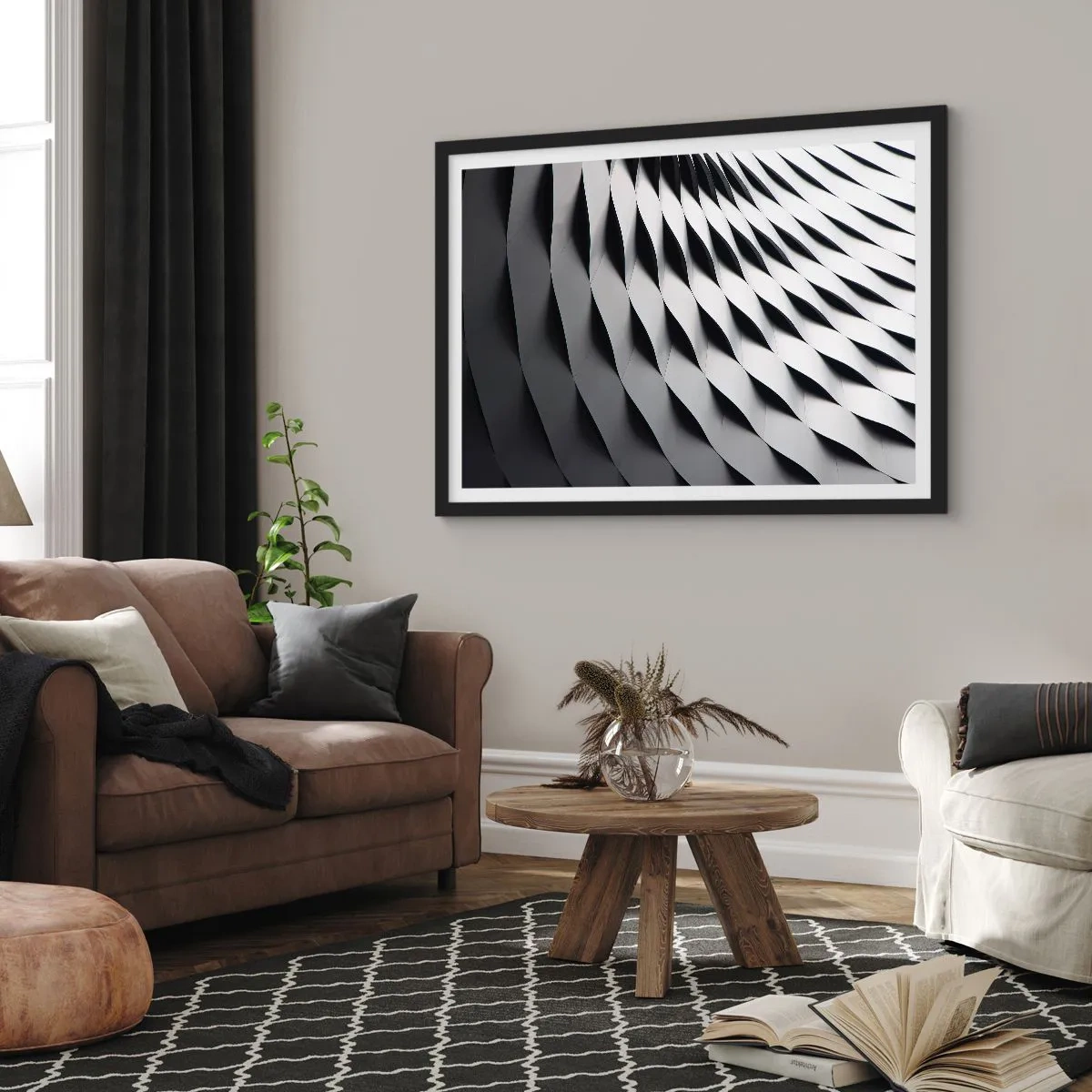 Affisch i svart ram - På vågornas yta - 70x50 cm