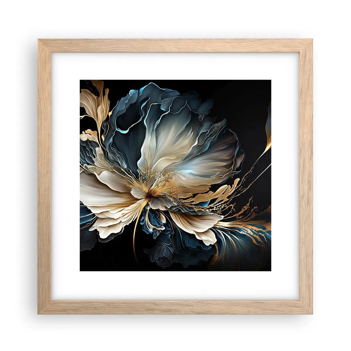 Affisch i ram av ljusek - Sagolik ormbunksblomma - 30x30 cm