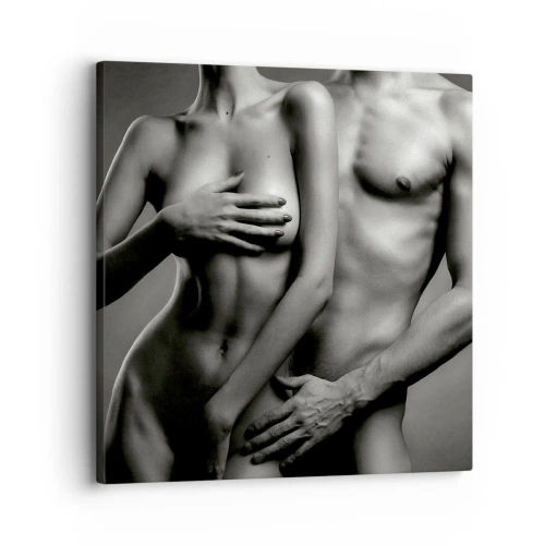 Canvastavla - Bild på duk - Adam och Eva - 30x30 cm