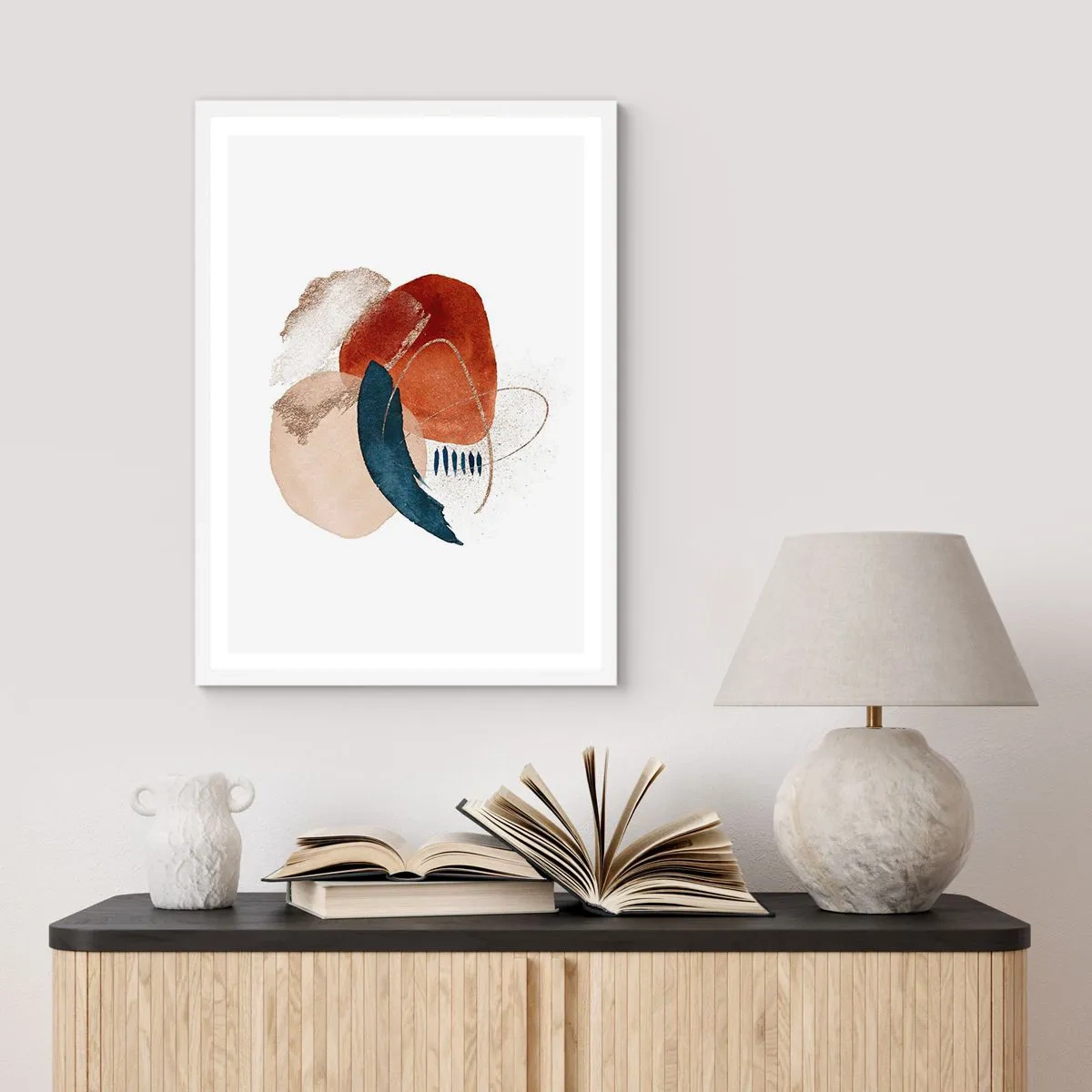 Affisch i vit ram - Oval komposition - 70x100 cm