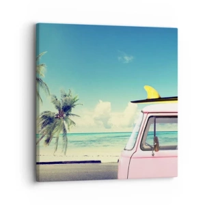 Canvastavla - Bild på duk - Dags att börja semester - 30x30 cm