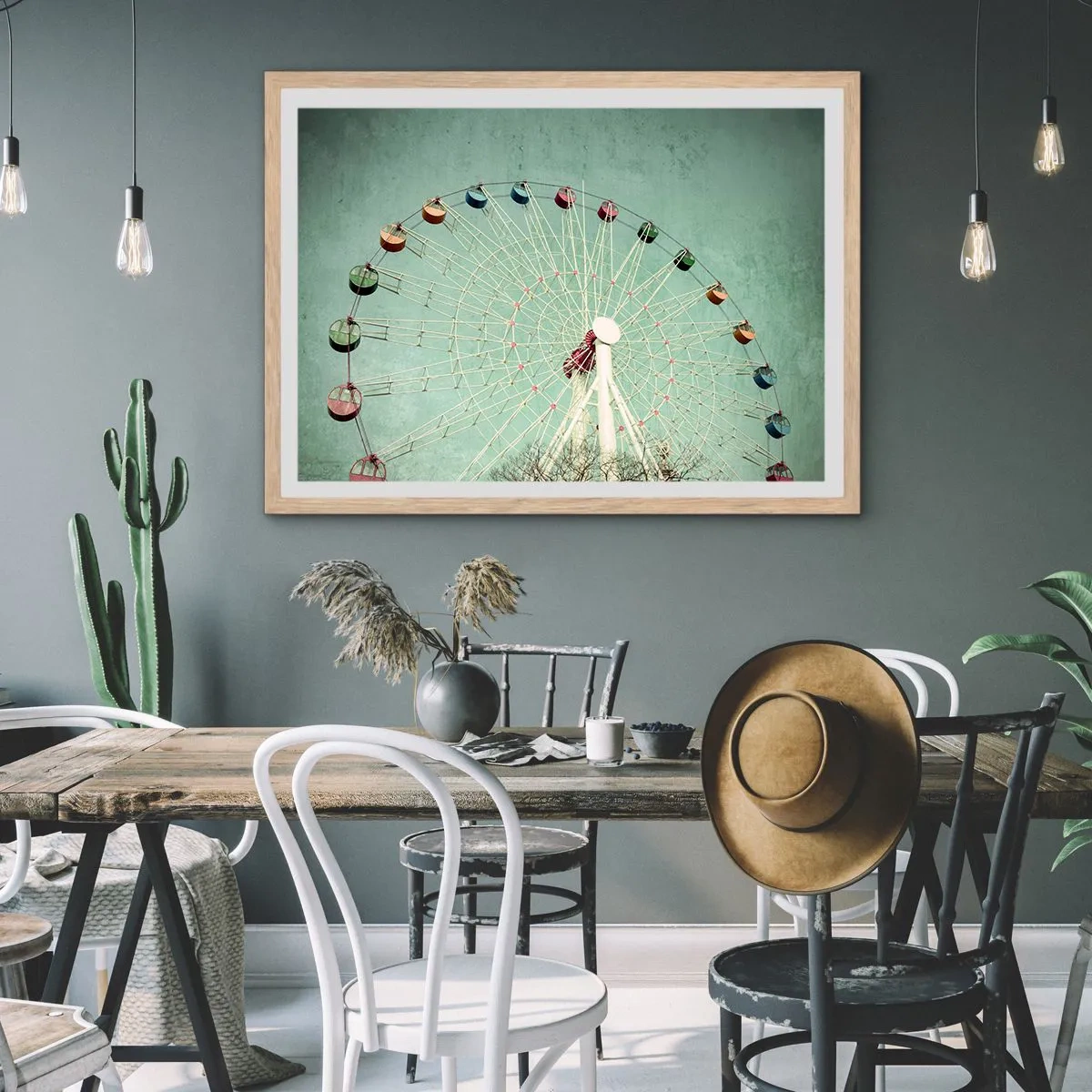 Affisch i ram av ljusek - Välkommen att ha kul - 50x40 cm