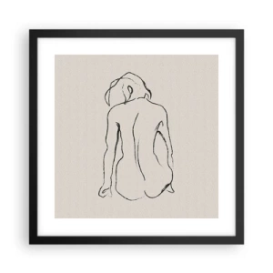 Affisch i svart ram - Naken flicka - 40x40 cm