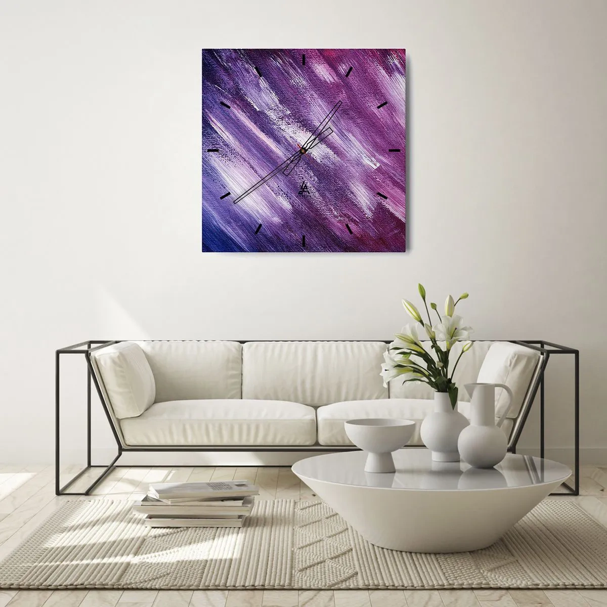 Väggklocka - Klocka på glas - När solig vind blåser - 40x40 cm