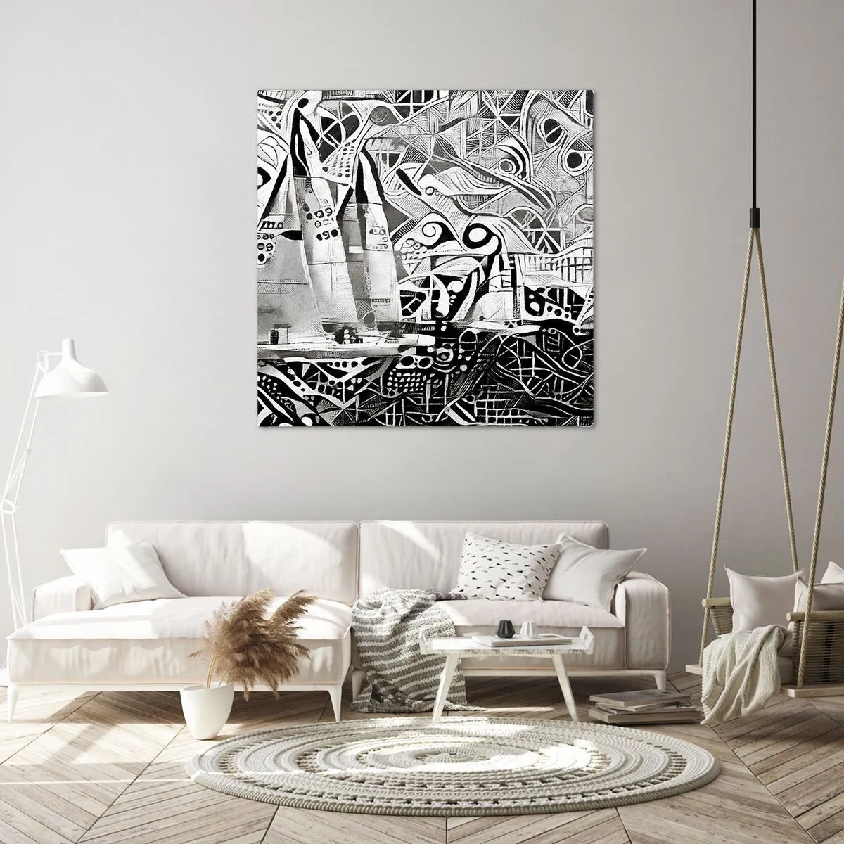 Canvastavla - Bild på duk - Mellan vågorna - 50x50 cm