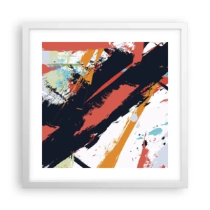 Affisch i vit ram - Dynamisk komposition - 40x40 cm