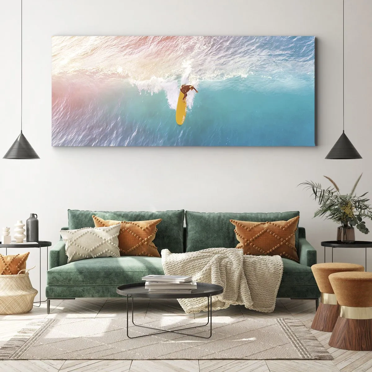 Canvastavla - Bild på duk - Havsryttare - 100x40 cm