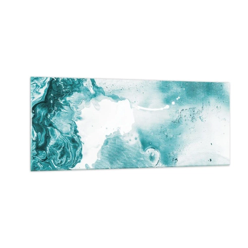 Glastavla - Bild på glas - Blåa laguner - 100x40 cm