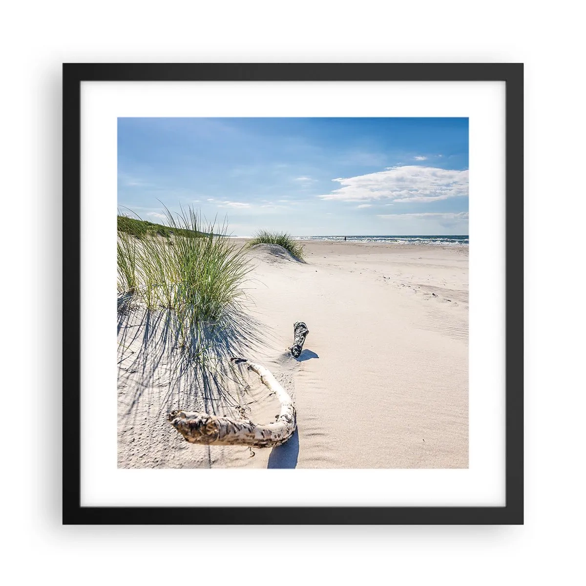 Affisch i svart ram - Vackrast? Östersjöstrand - 40x40 cm
