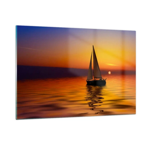 Glastavla - Bild på glas - Så tyst i skymningen... - 120x80 cm