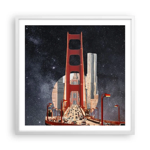 Affisch i vit ram - Alltid i centrum - 60x60 cm