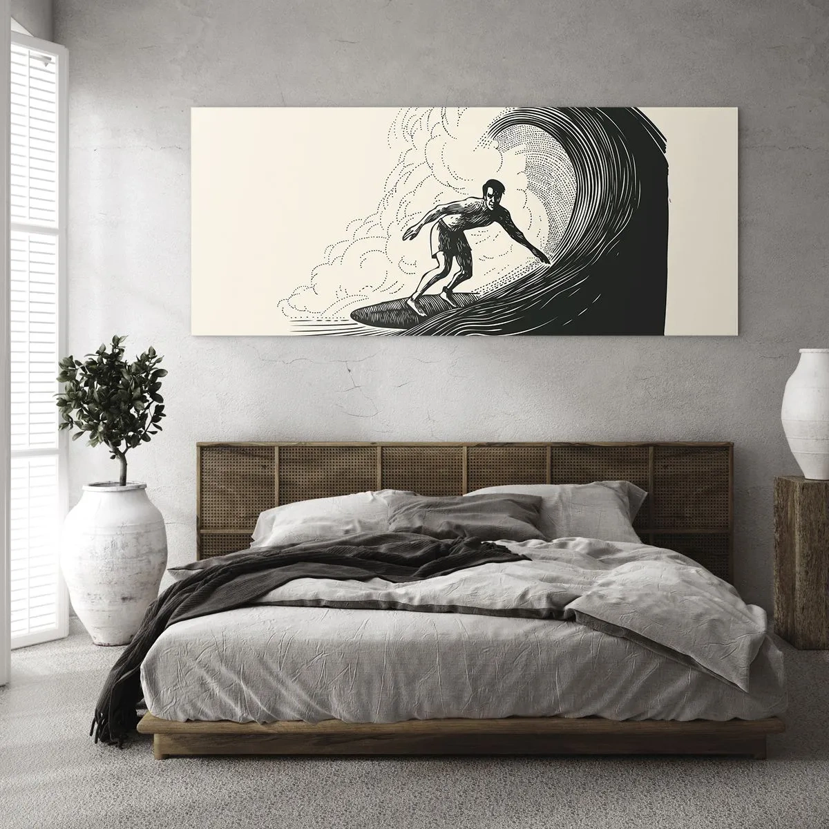 Glastavla - Bild på glas - Vågens kung - 100x40 cm