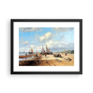 Affisch i svart ram - Efter en lyckad fångst - 40x30 cm