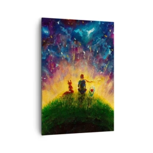 Canvastavla - Bild på duk - Kärlek och vänskap - hela världen - 70x100 cm