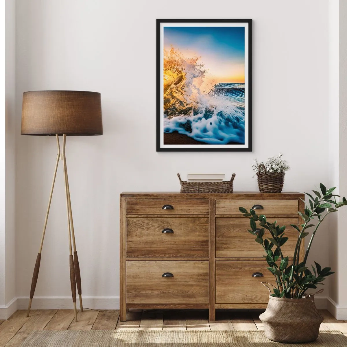 Affisch i svart ram - Lek i sanden - 61x91 cm