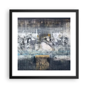 Affisch i svart ram - På is och klumpar - 40x40 cm