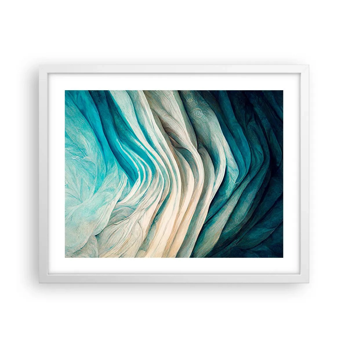 Affisch i vit ram - Blå omättlighet - 50x40 cm