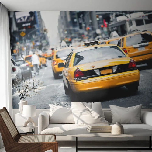 Fototapet Standard Eco - Endast i denna stad - Stad, New York, Taxi - 450x315 cm