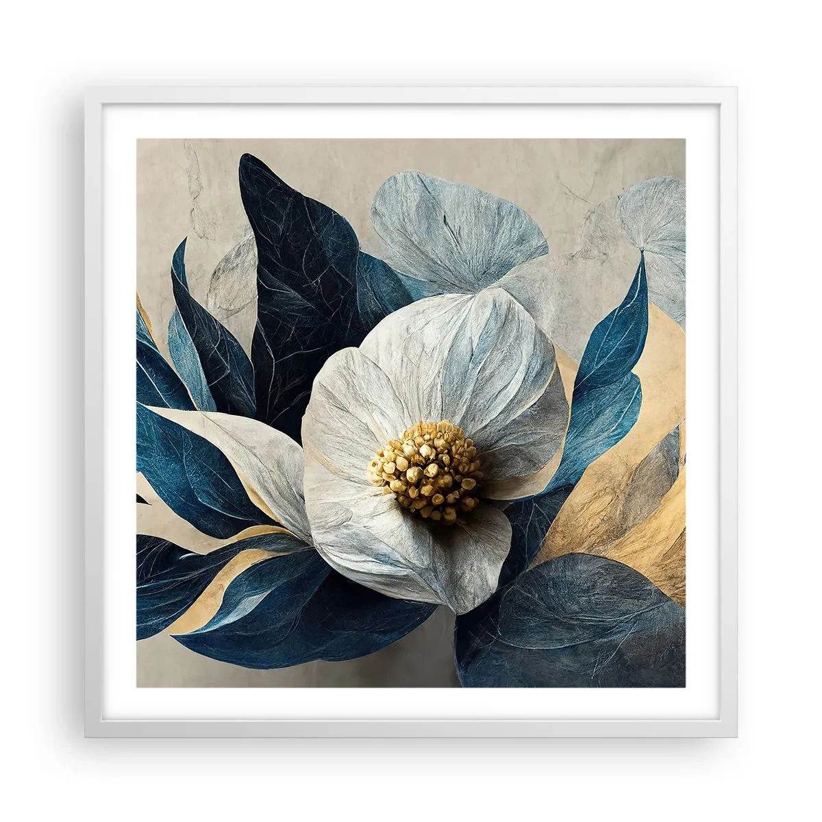 Affisch i vit ram - Har ett hjärta av guld - 60x60 cm