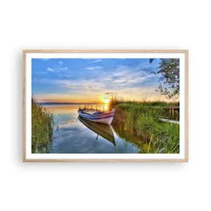 Affisch i ram av ljusek - Uppfyllda drömmars vik - 91x61 cm