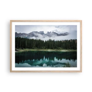 Affisch i ram av ljusek - Tyst, tyst, väck inte sovande vatten... - 70x50 cm