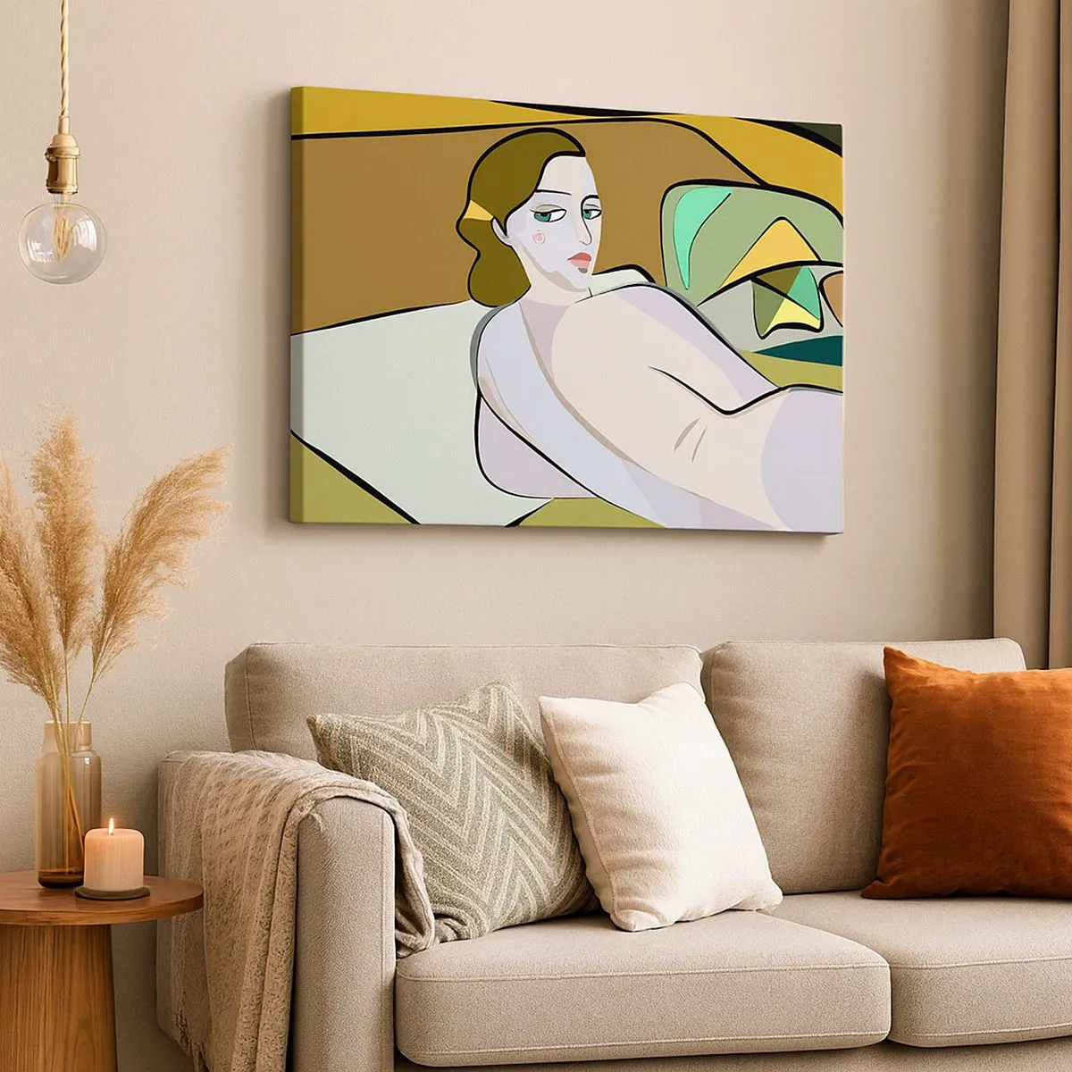 Canvastavla - Bild på duk - Abstrakt figur i modern stil - 70x50cm - Intim porträtt - Modern väggdekoration för vardagsrum och sovrum ARTTOR