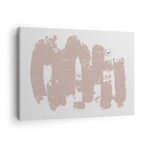 Canvastavla - Bild på duk - Mjuka rosa former mot en ljus bakgrund - 70x50cm - Abstraktion i mjuk rosa - Modern väggdekoration för vardagsrum och sovrum ARTTOR