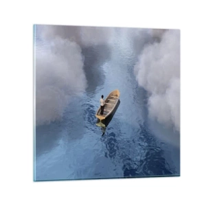 Glastavla - Bild på glas - Livet - resan - det okända - 40x40 cm