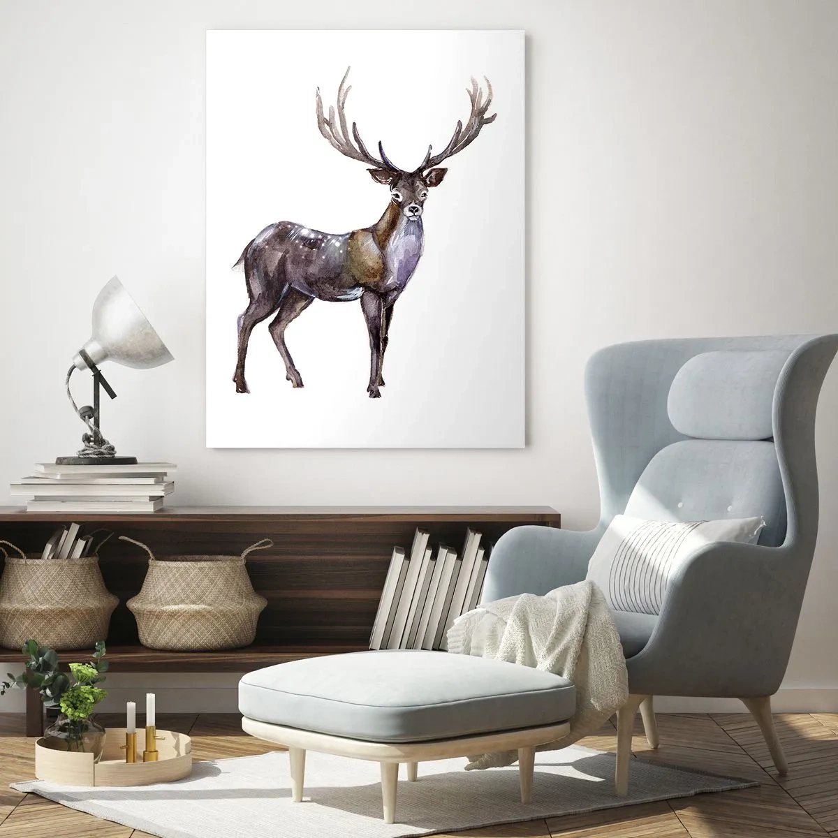 Glastavla - Bild på glas - Norra urskogens kung - 80x120 cm