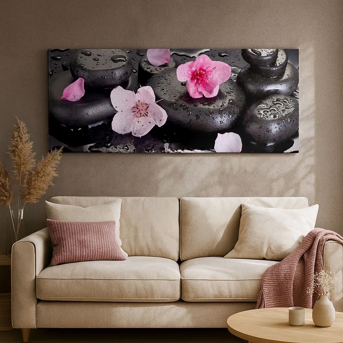 Canvastavla - Bild på duk - Så faller en sten från hjärtat - 100x40 cm