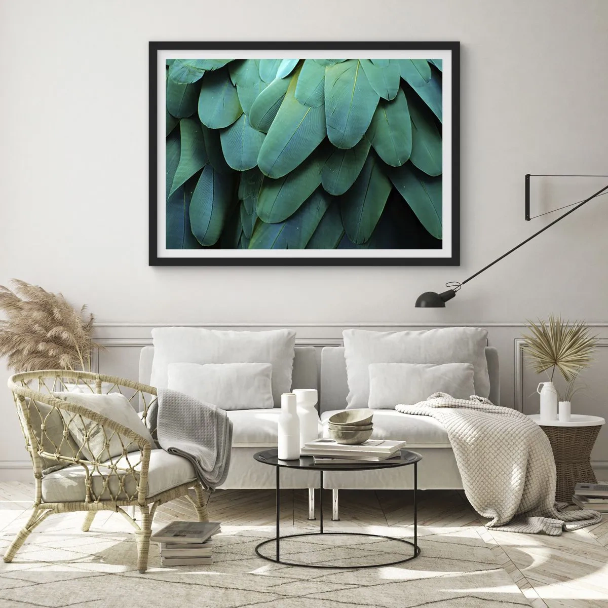 Affisch i svart ram - Precision av papegojans natur - 50x40 cm