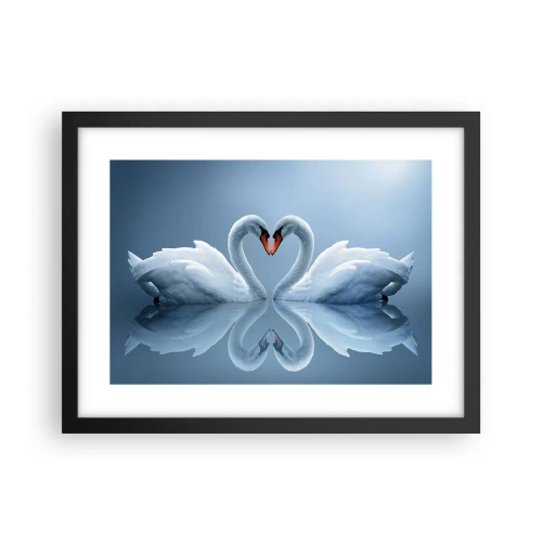 Affisch i svart ram - Tid för kärlek - 40x30 cm