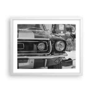 Affisch i vit ram - Kör hårt - 50x40 cm