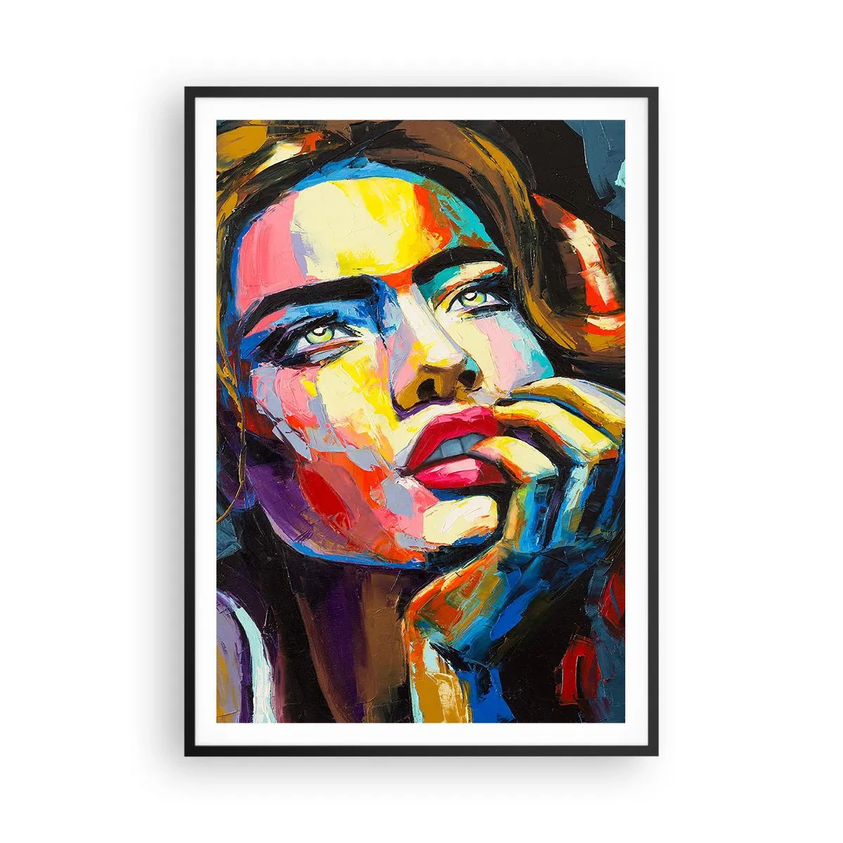 Affisch i svart ram - Drömmar seglar i himlen som fåglar - 70x100 cm