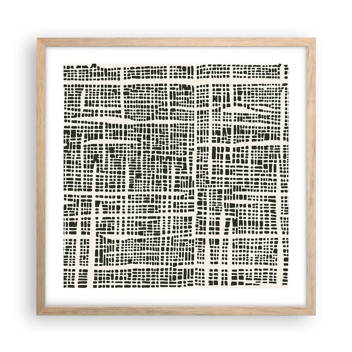 Affisch i ram av ljusek - Vävd komposition - 50x50 cm