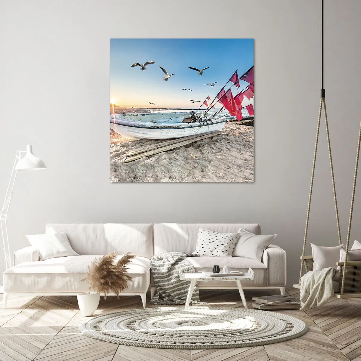 Canvastavla - Bild på duk - Välförtjänt vila - 40x40 cm