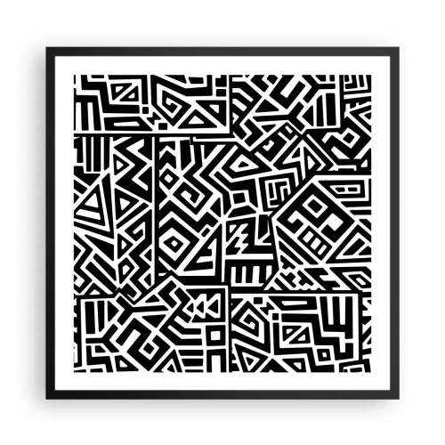Affisch i svart ram - Prekolumbisk komposition - 60x60 cm