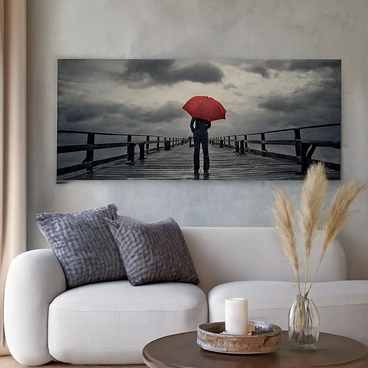 Canvastavla - Bild på duk - Det gör inget att det regnar - 30x30 cm