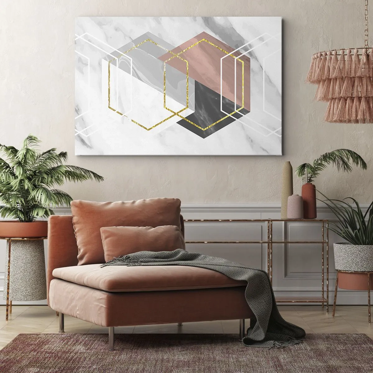 Canvastavla - Bild på duk - Kedjekomposition - 70x50 cm