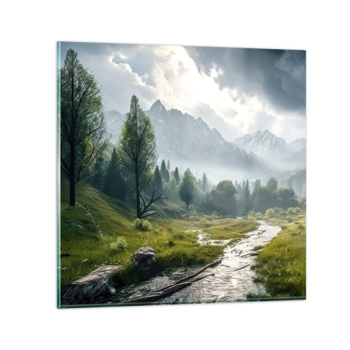 Glastavla - Bild på glas - Fram och tillbaka - 50x50 cm