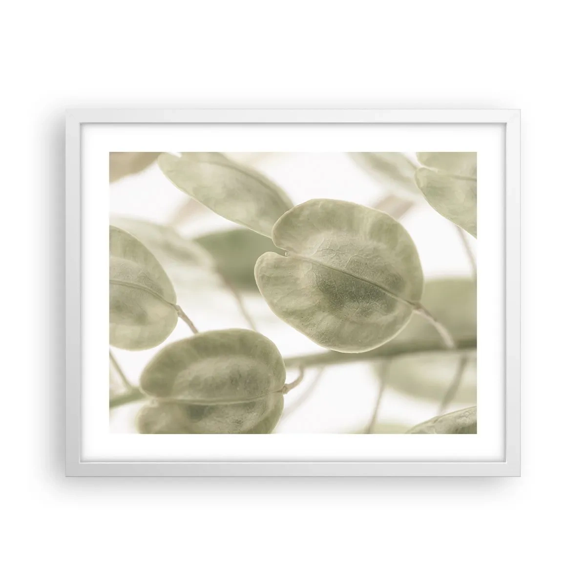 Affisch i vit ram - I början fanns det löv... - 50x40 cm